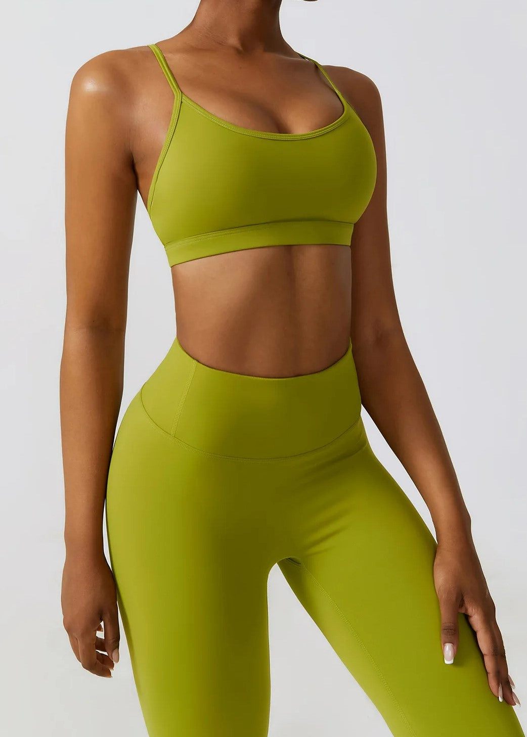 Green Sports Bra Frontside#color_matcha-green