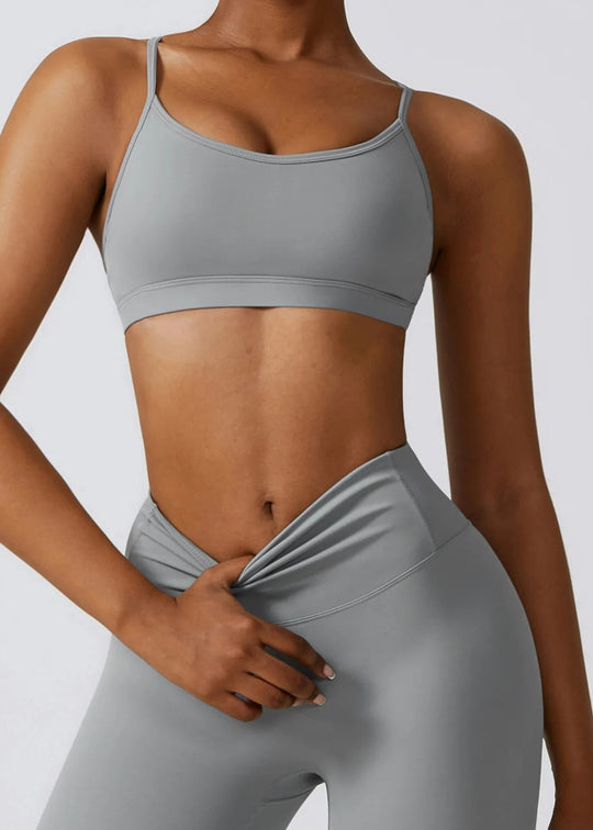 Gray Sports Bra Frontside#color_steel-gray