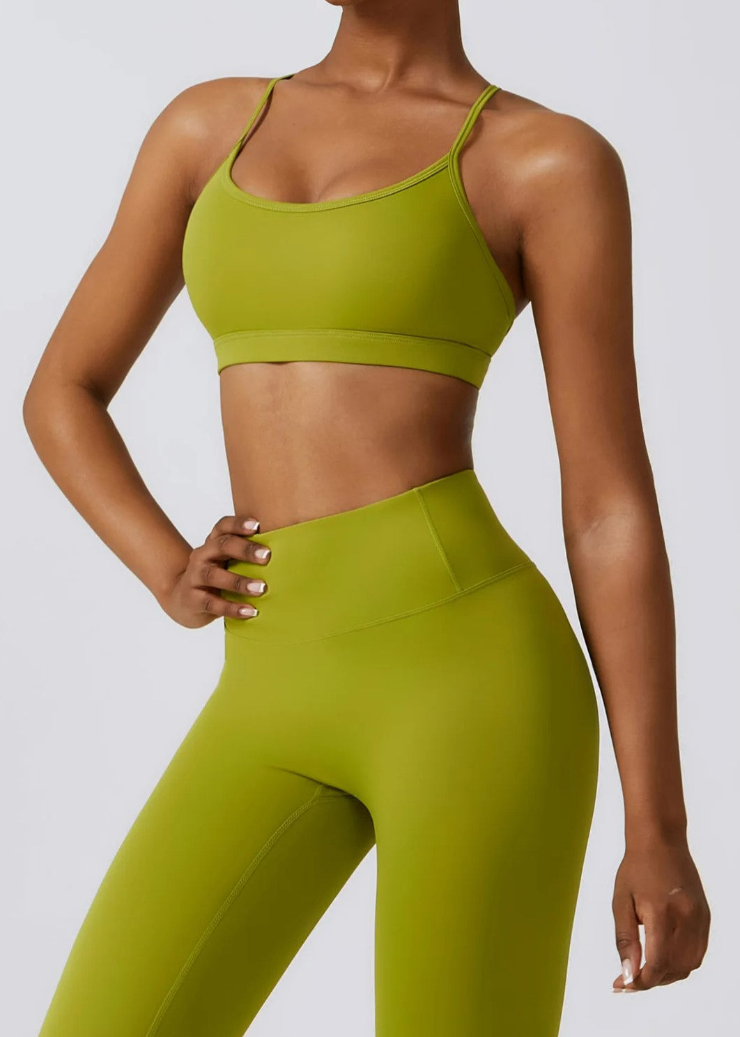 Green Sports Bra Frontside#color_matcha-green