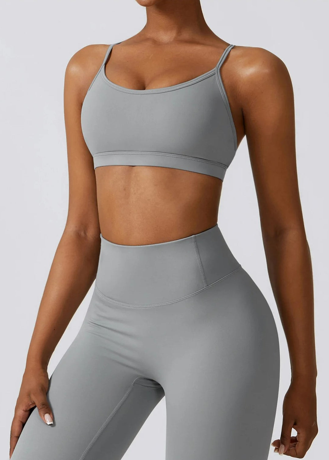 Gray Sports Bra Frontside#color_steel-gray