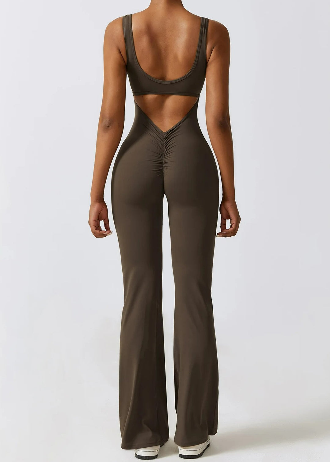 Brown Jumpsuit Backside#color_coffee