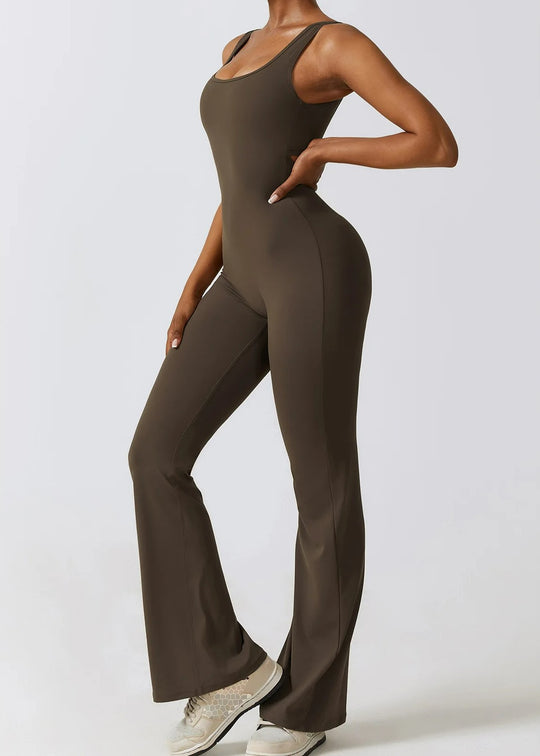 Brown Jumpsuit Frontside#color_coffee