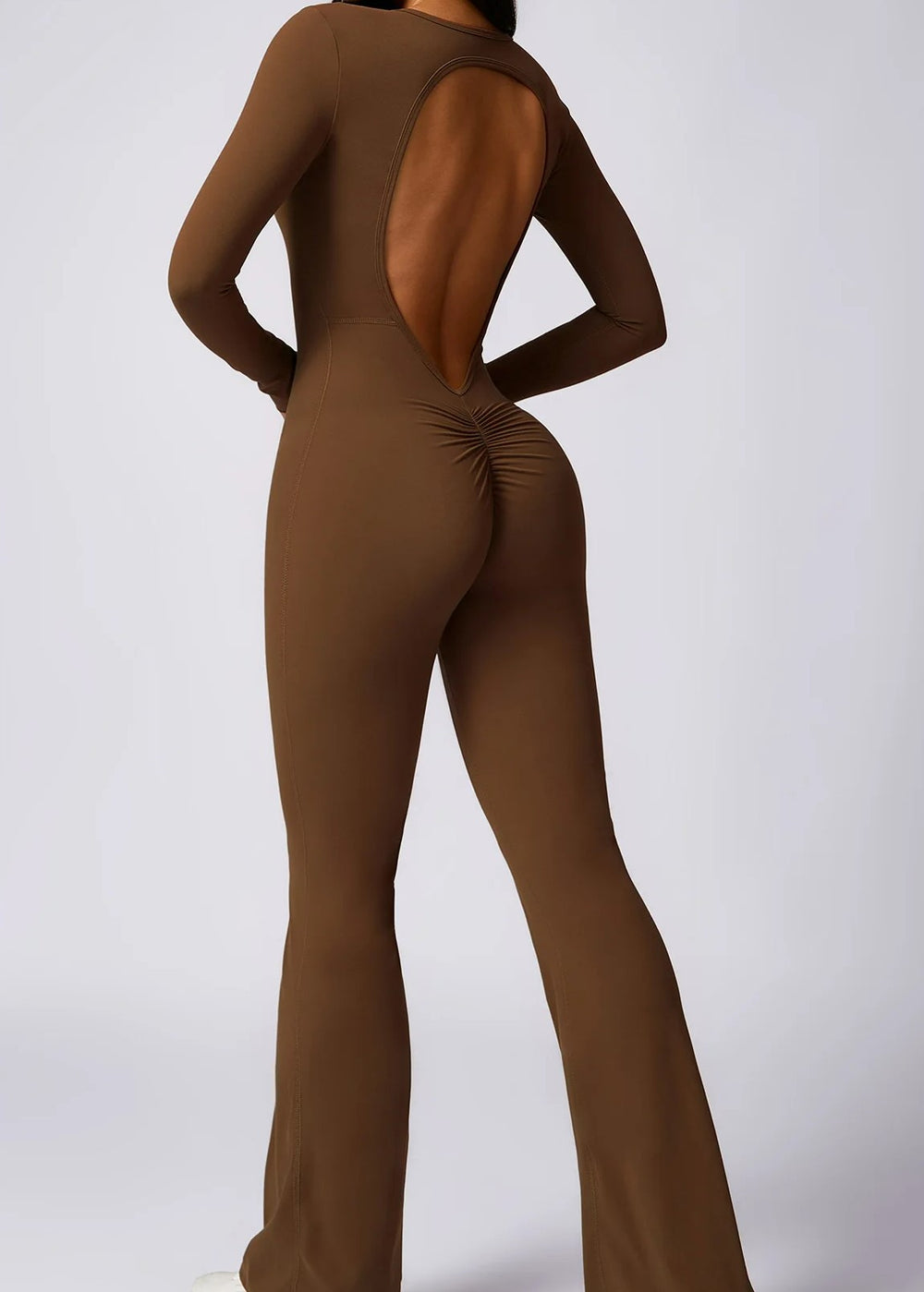 Brown Jumpsuit Backside#color_coffee