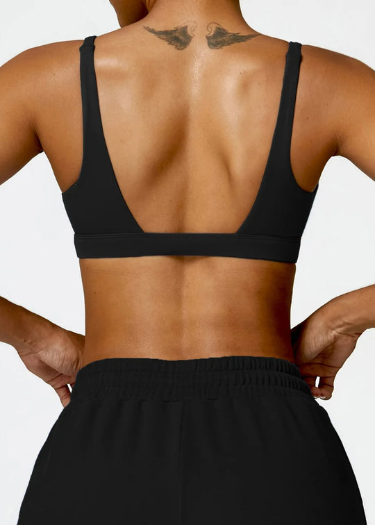 Black Sports Bra Backside#color_black